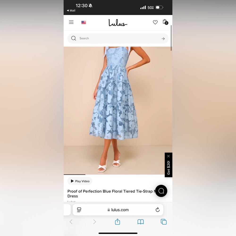 Proof of Perfection Blue Floral Tiered Tie-Strap Midi Dress